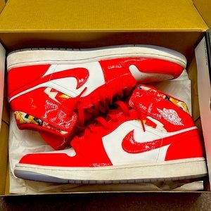 Air Jordan 1 Mid SE(Chile Red/White-Pollen